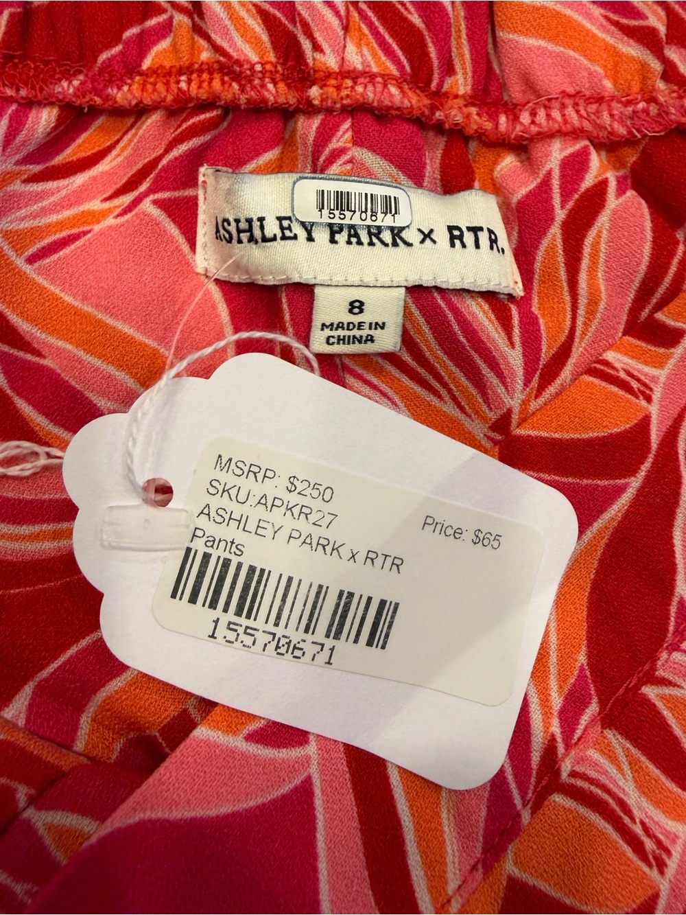 Ashley Park x RTR International Pink Tropical Print Wide-Leg Pants - Picture 8 of 11
